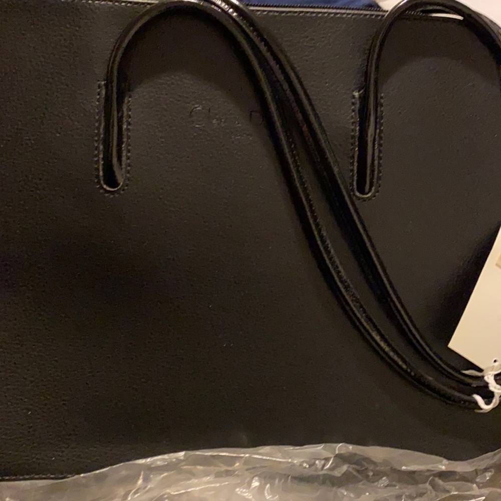 Black leather bag